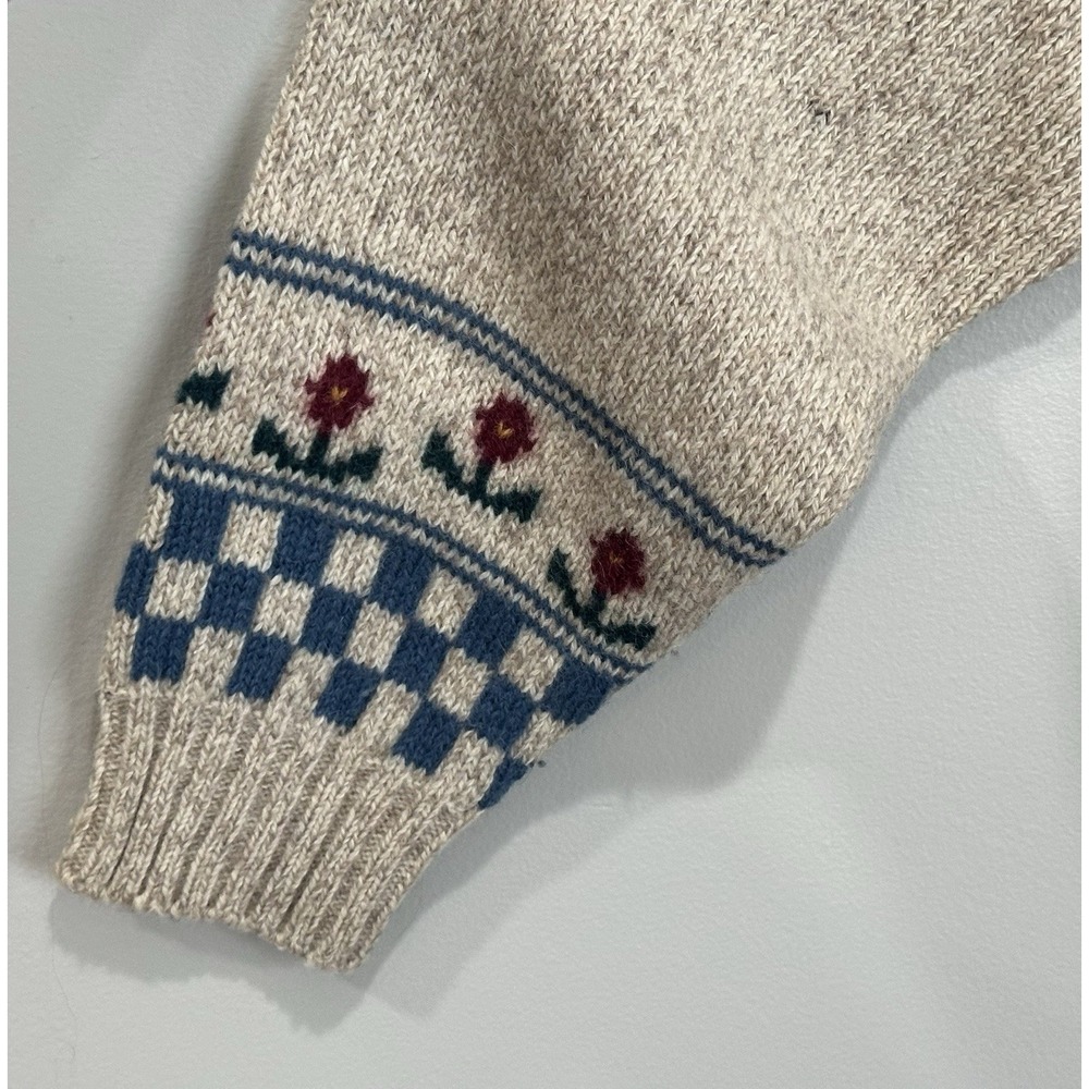 Vintage Charter Club Petite Medium Women's Wool Goose Cardigan Cottagecore - Picture 4 of 10